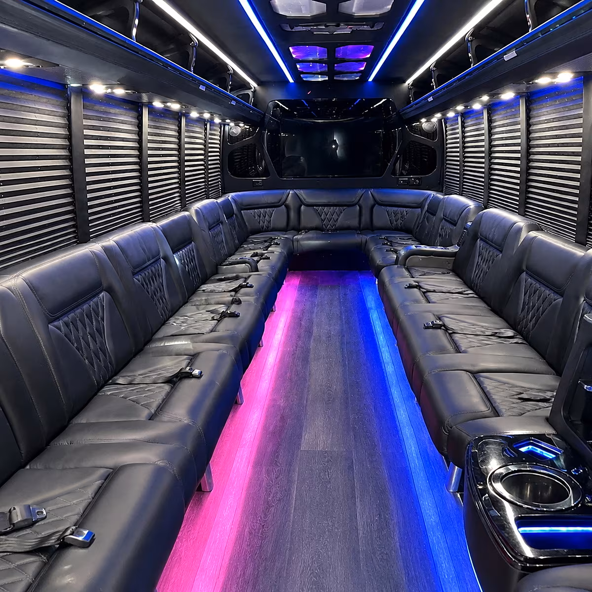 Philadelphia Bachelor & Bachelorette Transportation party bus interior