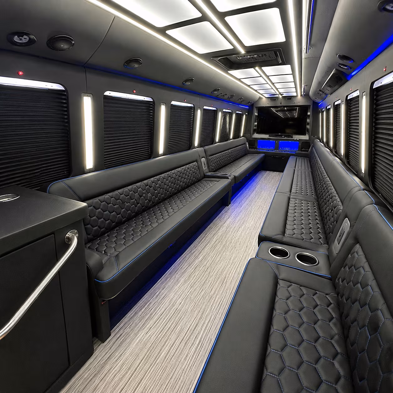 Philadelphia Bachelor & Bachelorette Transportation party bus interior