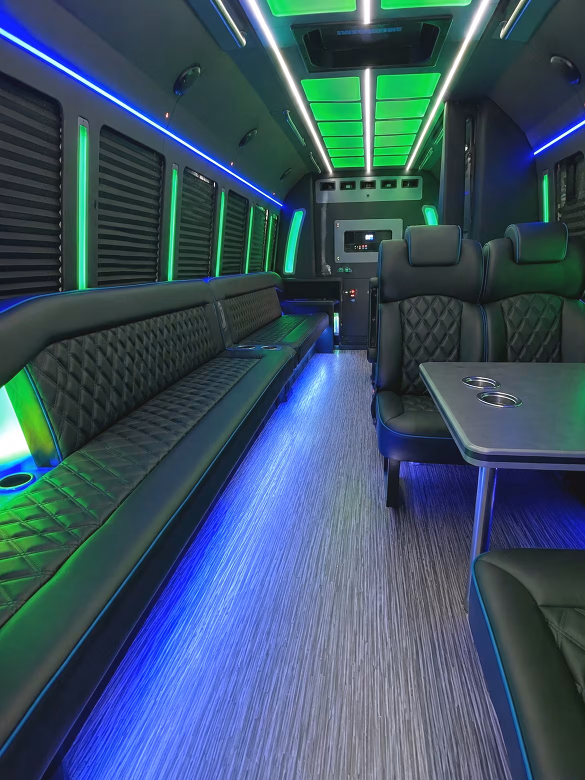 Philadelphia Birthday, Sweet 16, & Quinceañera Transportation party bus interior