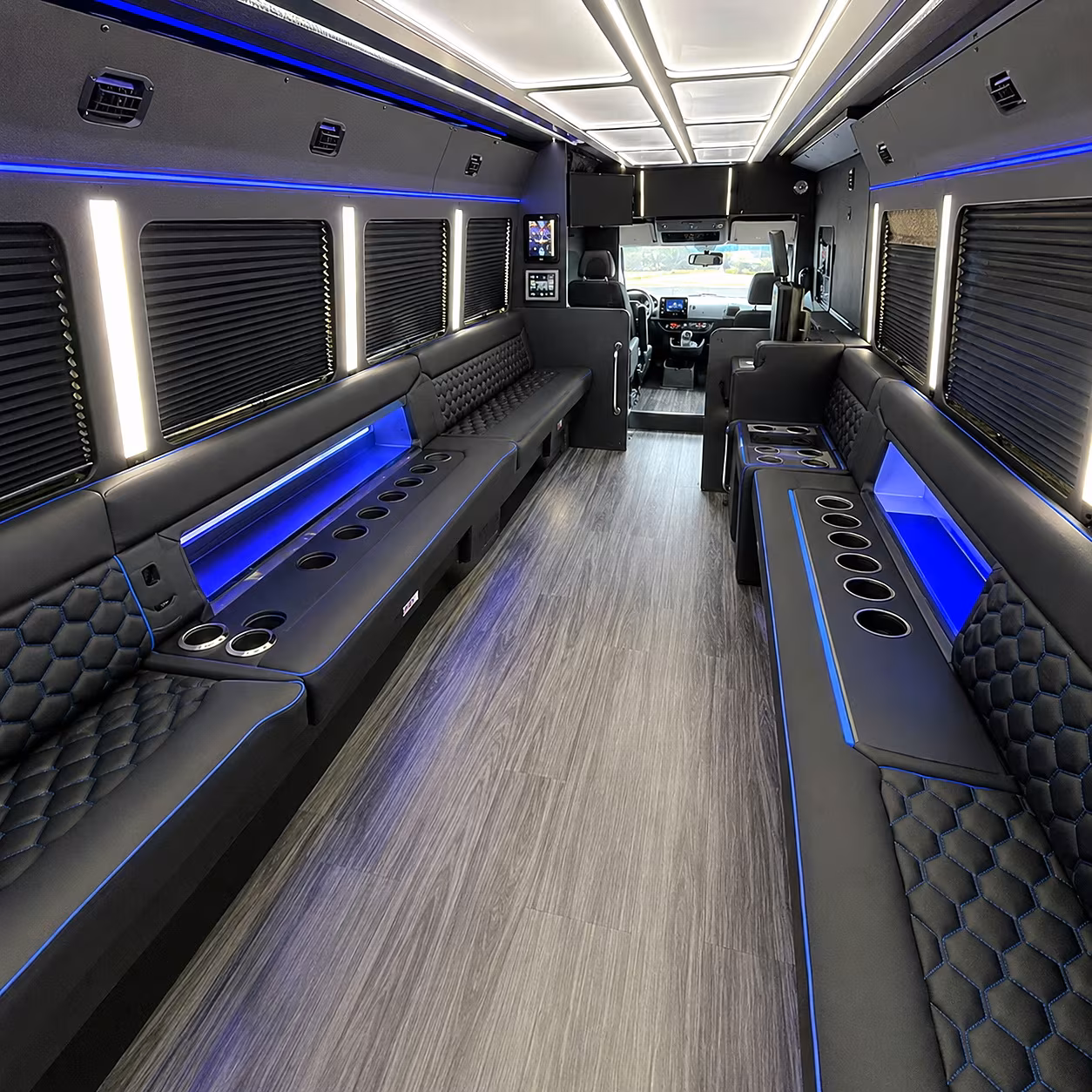 Philadelphia Birthday, Sweet 16, & Quinceañera Transportation party bus interior