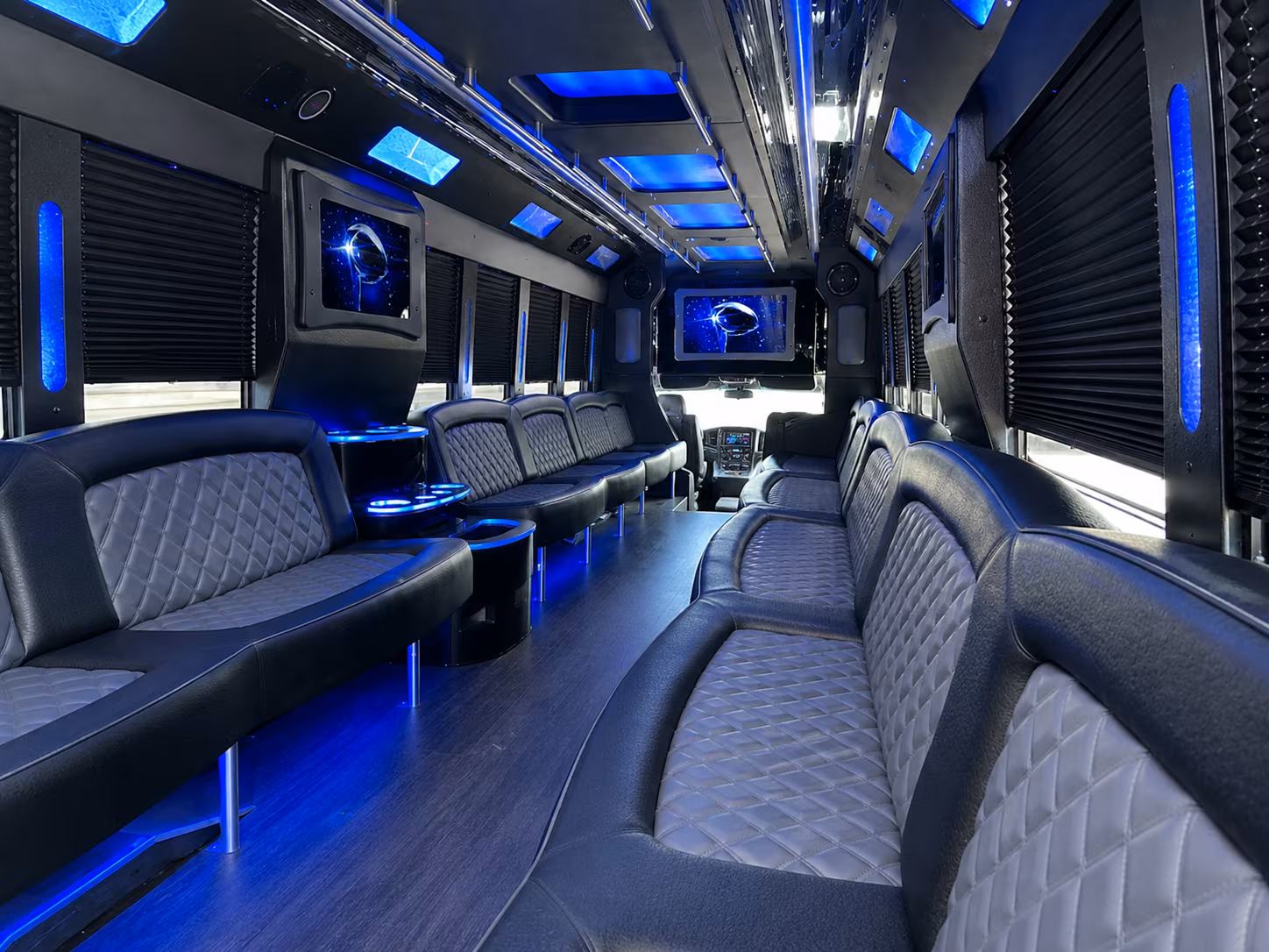 Philadelphia Birthday, Sweet 16, & Quinceañera Transportation party bus interior