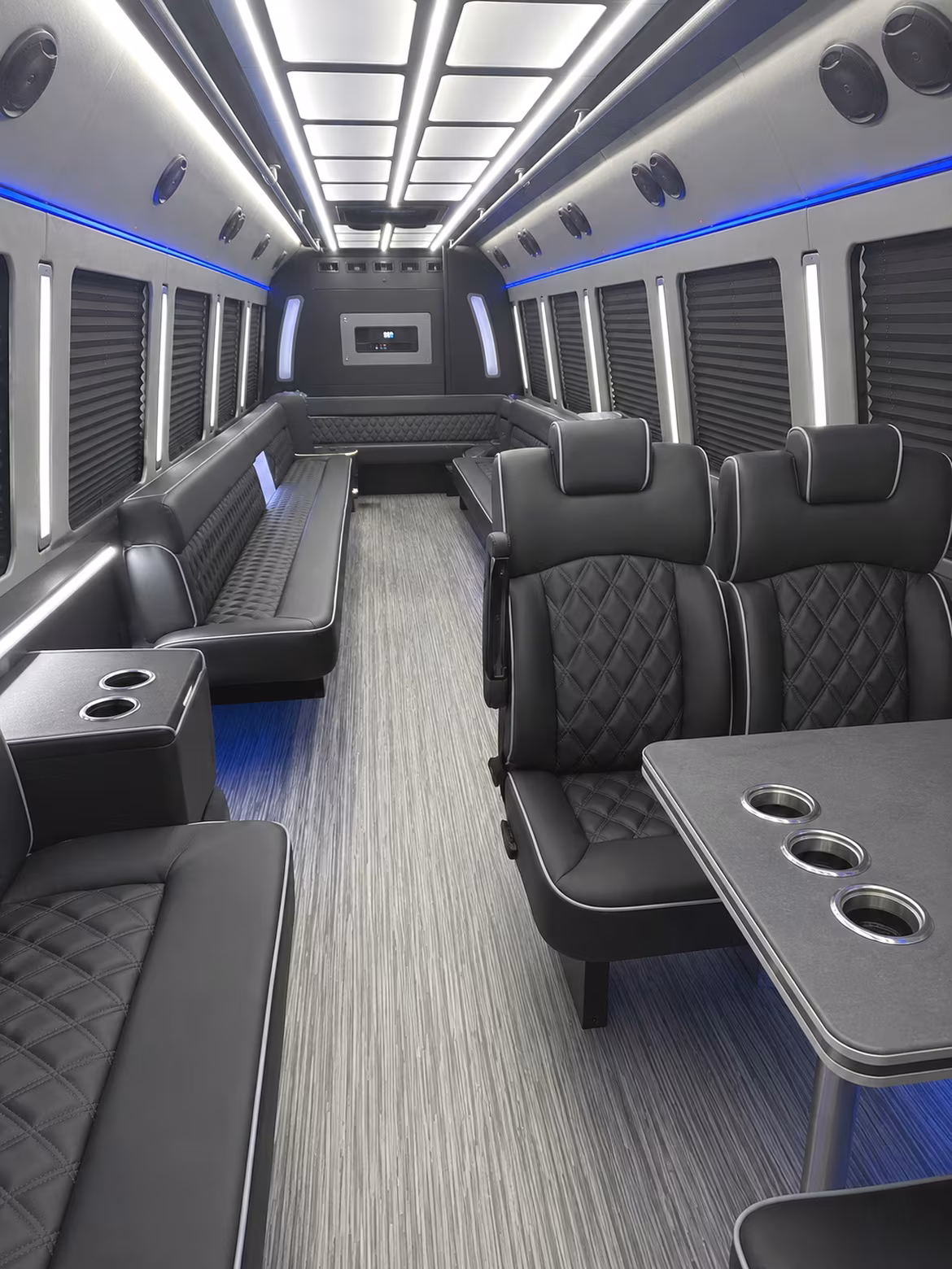 Philadelphia Wedding Transportation party bus interior