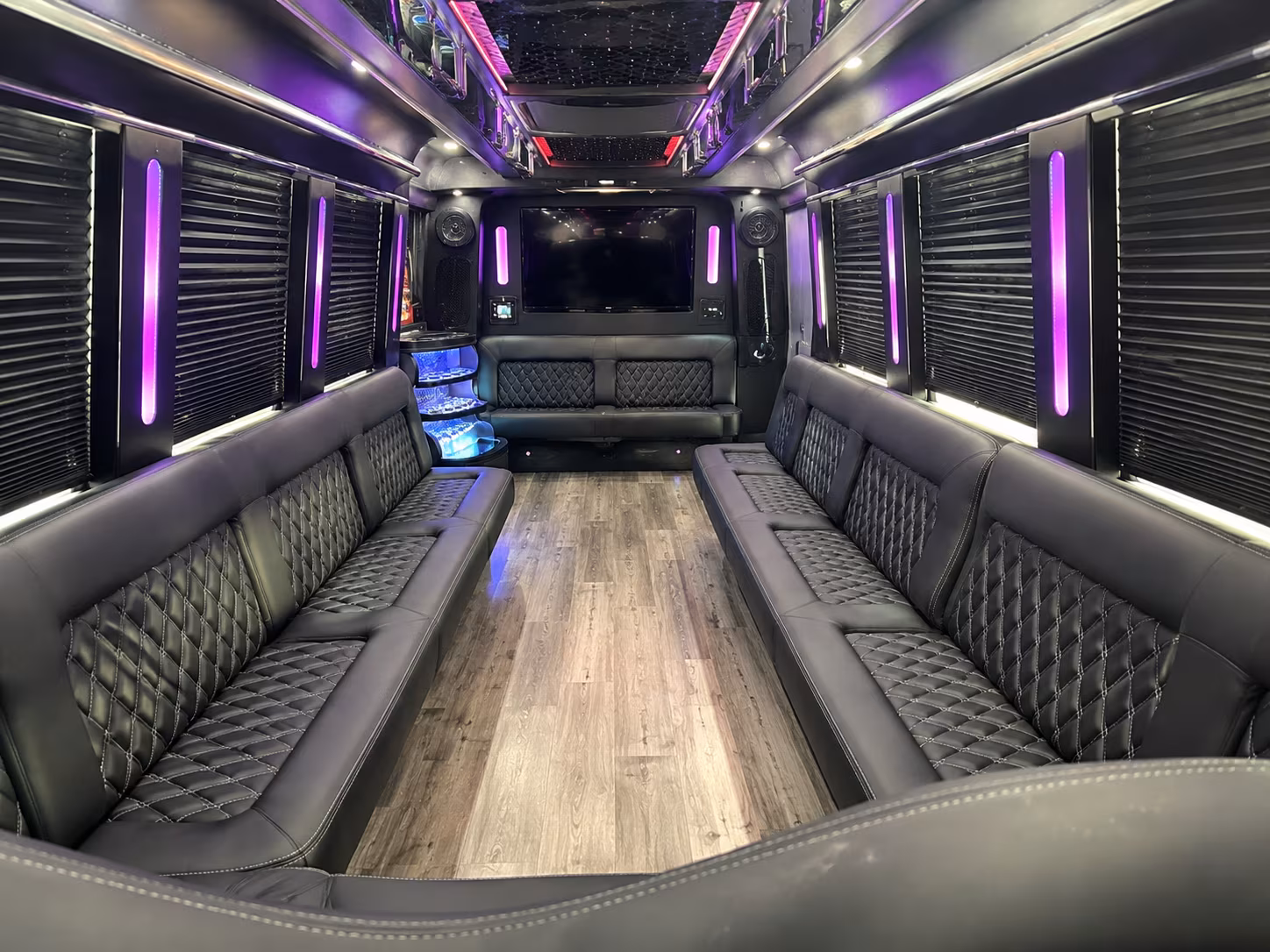 Philadelphia Wedding Transportation party bus interior