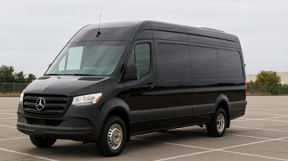 Exterior of Charter Bus Company Bensalem's 14 Passenger Sprinter Limousine in Bensalem