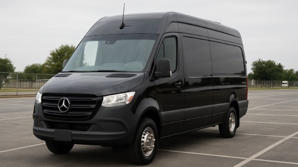 Exterior of Charter Bus Company Bristol's 14 Passenger Sprinter Limousine in Bristol