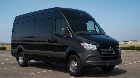 Exterior of Charter Bus Company Trenton's 14 Passenger Sprinter Limousine in Trenton