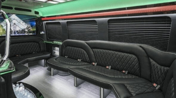 Interior of Charter Bus Company Upper Darby's 18 Passenger Party Bus in Upper Darby