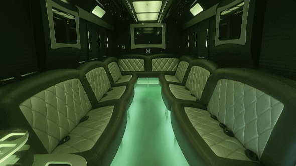 Interior of Charter Bus Company Haverford's 20 Passenger Party Bus in Haverford