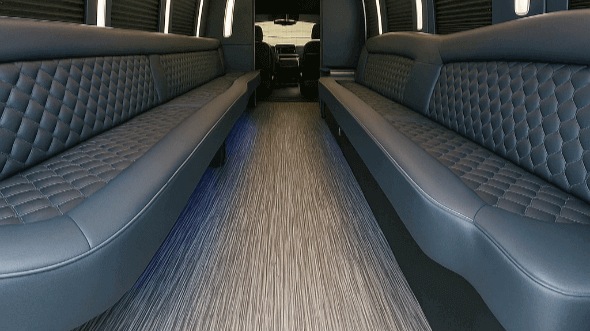 Interior of Charter Bus Company Bristol's 28 Passenger Party Bus in Bristol