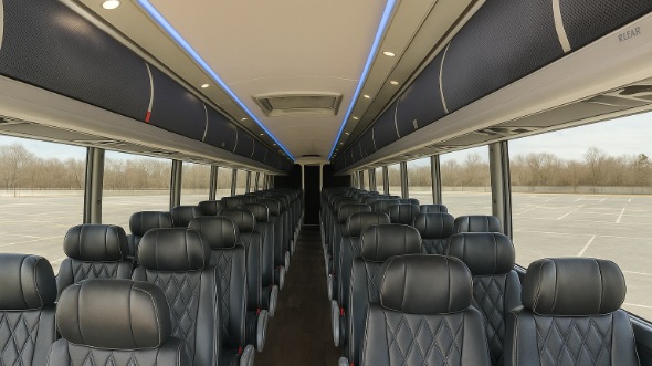 Interior of Charter Bus Company Philadelphia's 40 Passenger Charter Bus in Philadelphia