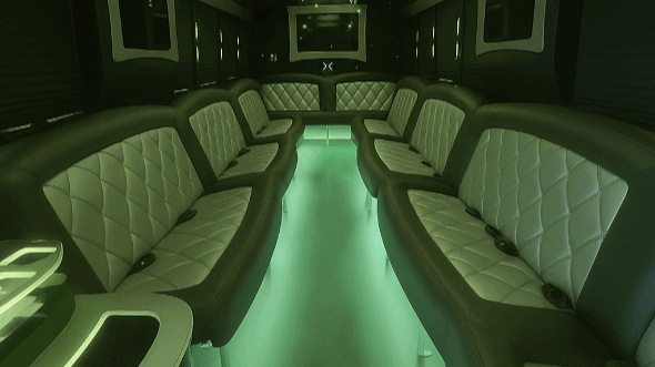 Interior of Charter Bus Company Abington's 40 Passenger Party Bus in Abington