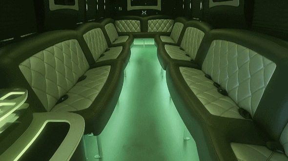 Interior of Charter Bus Company Bethlehem's 40 Passenger Party Bus in Bethlehem