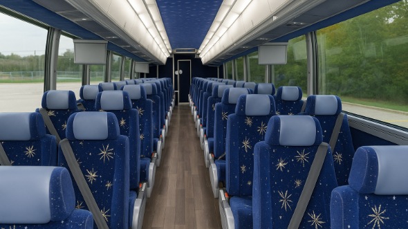 Interior of Charter Bus Company Philadelphia's 45 Passenger Charter Bus in Philadelphia