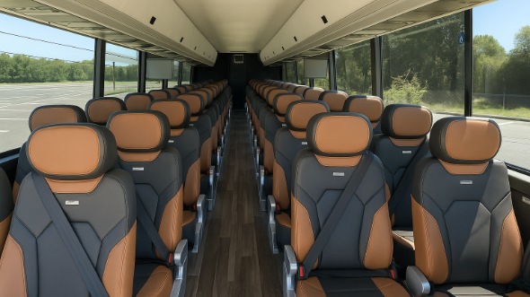 Interior of Charter Bus Company Philadelphia's 46 Passenger Charter Bus in Philadelphia