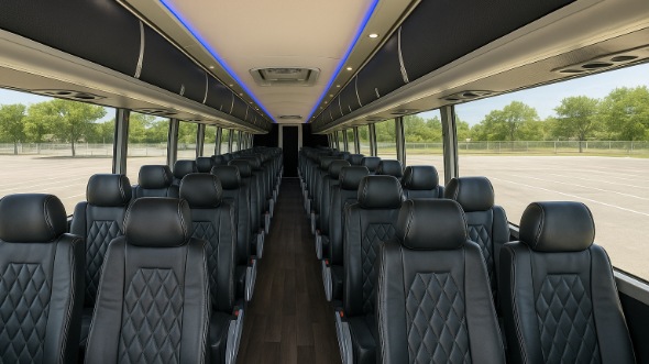 Interior of Charter Bus Company Philadelphia's 48 Passenger Charter Bus in Philadelphia