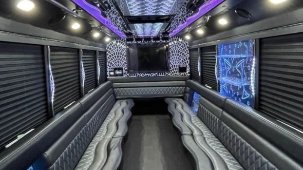 Interior of Charter Bus Company Bensalem's 50 Passenger Party Bus in Bensalem
