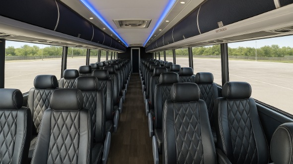 Interior of Charter Bus Company Philadelphia's 54 Passenger Charter Bus in Philadelphia