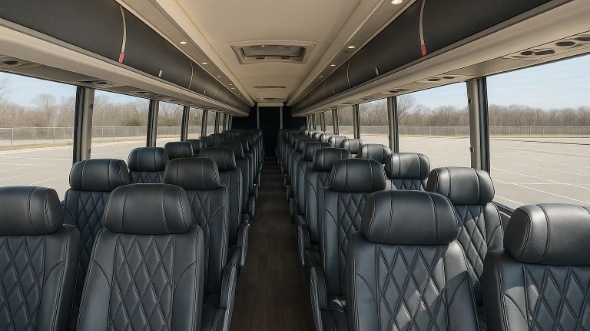 Interior of Charter Bus Company Philadelphia's 55 Passenger Charter Bus in Philadelphia